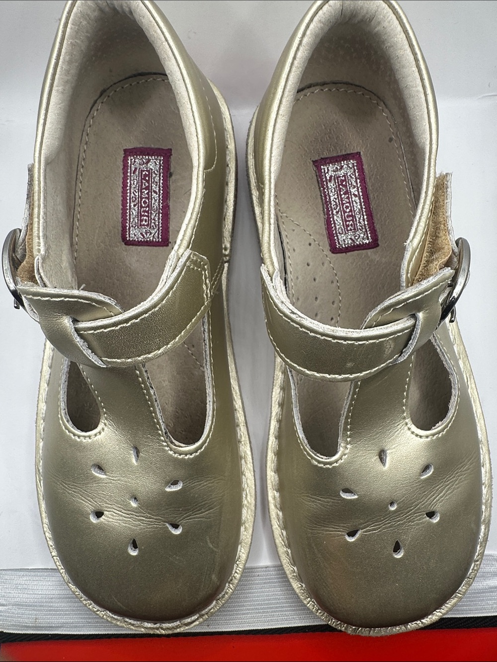 Kids Metallic Gold Mary Jane Shoes - Classic Buckle Strap Lamour shoes